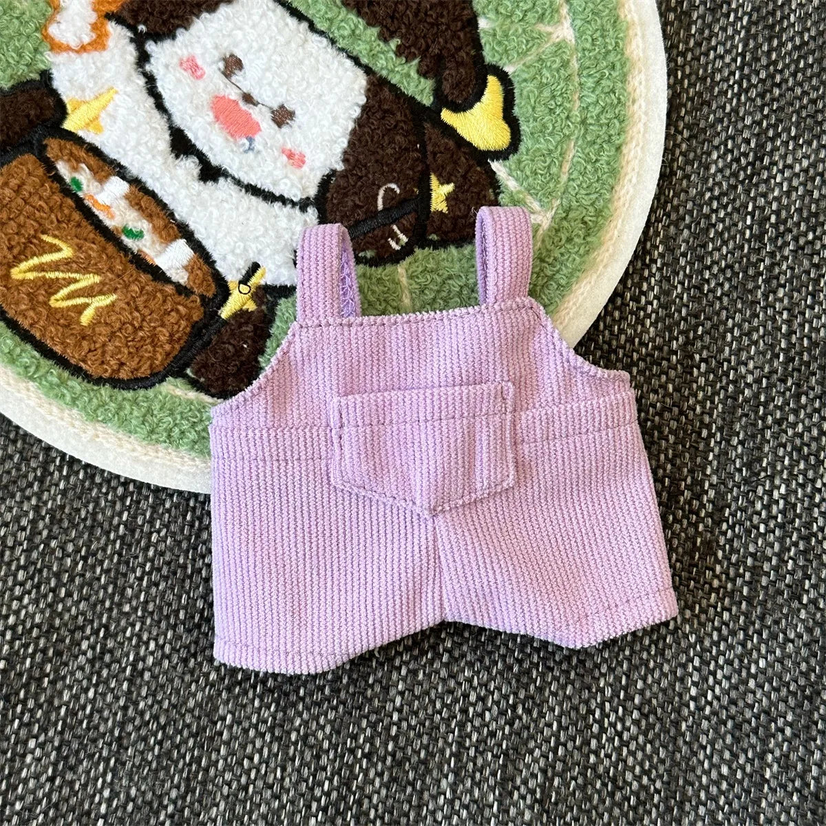 For 15cm cute mini labubu clothes Kawaii Cartoon Bib Pants With matching shoes Labubu Accessories