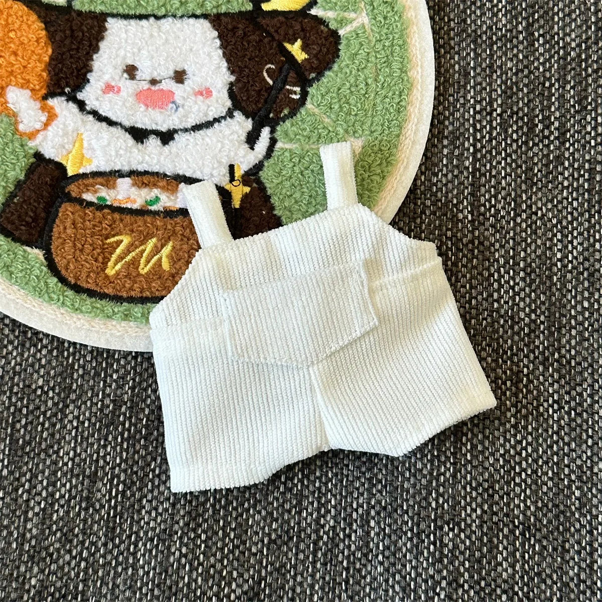 For 15cm cute mini labubu clothes Kawaii Cartoon Bib Pants With matching shoes Labubu Accessories