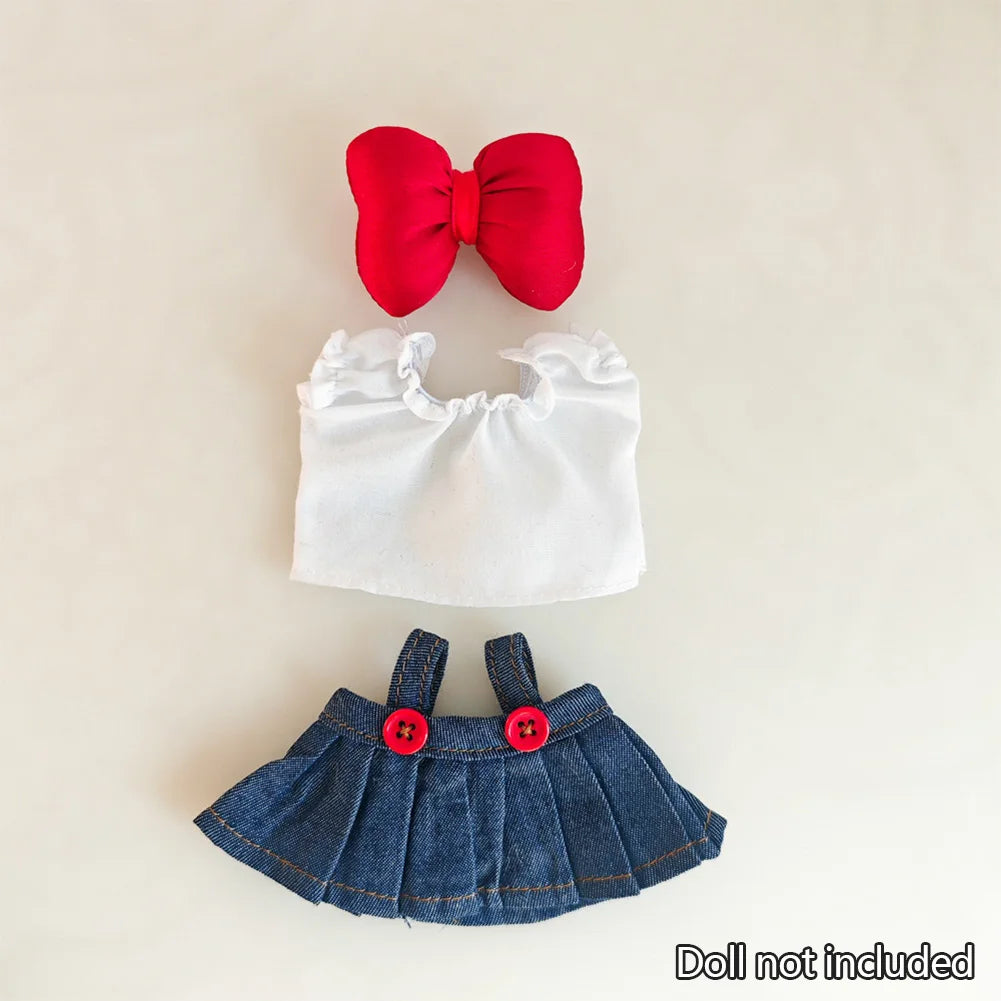 17cm Mini Plush Doll'S Clothes Outfit Accessories For Korea Kpop Exo Labubu Idol V1 V2 Strap skirt set Clothing Gift