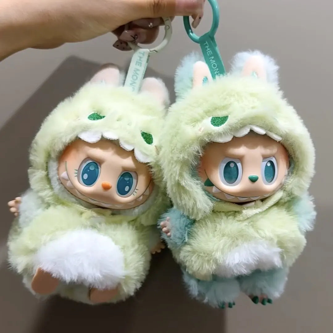 For 15cm cute mini labubu clothes  Kawaii Cartoon Bib Pants  With matching shoes Labubu Accessories
