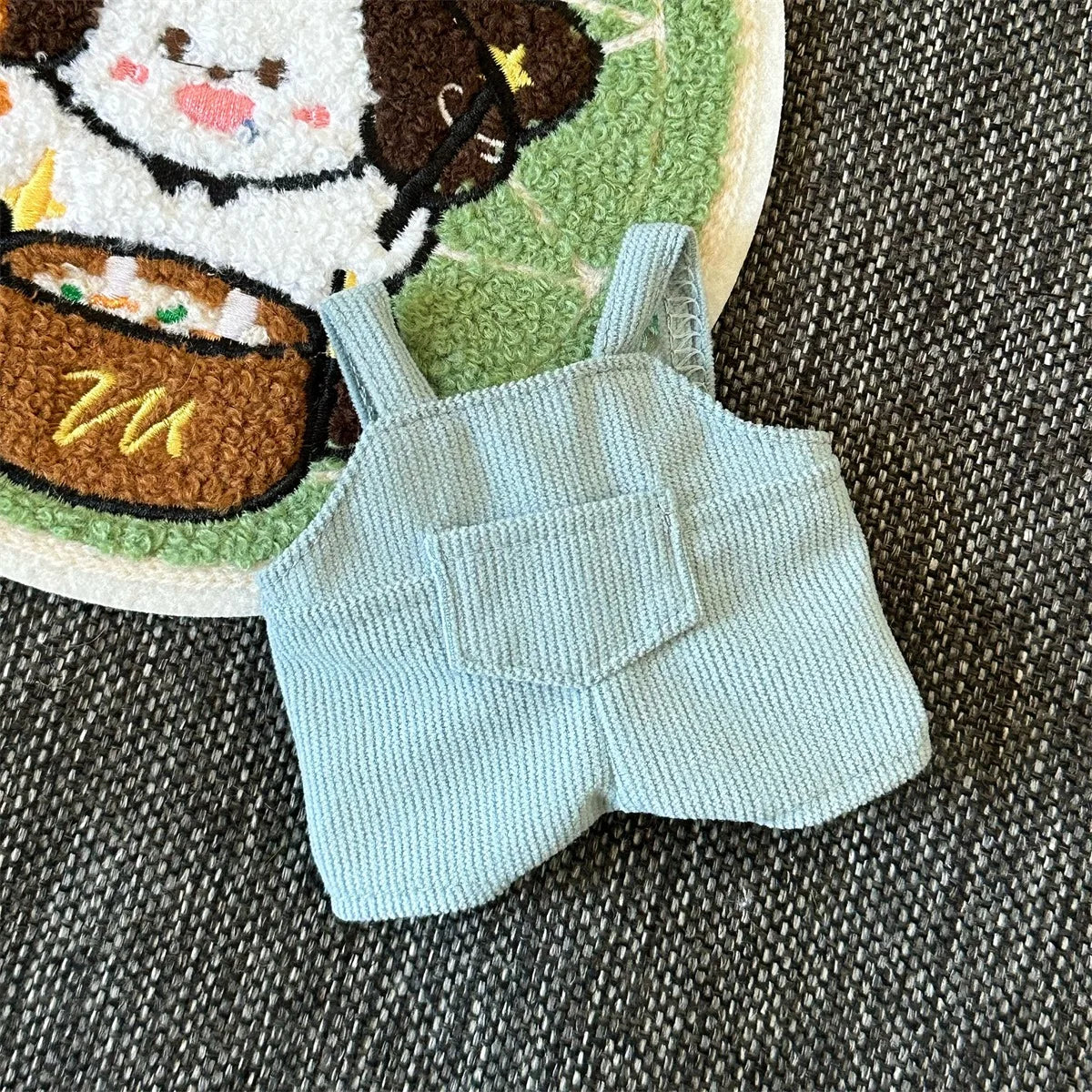 For 15cm cute mini labubu clothes  Kawaii Cartoon Bib Pants  With matching shoes Labubu Accessories