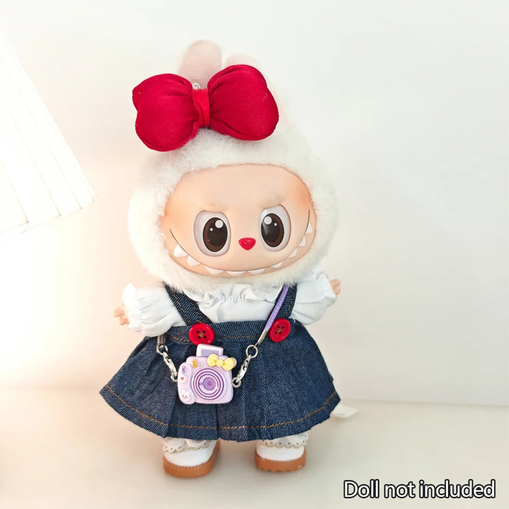 17cm Mini Plush Doll'S Clothes Outfit Accessories For Korea Kpop Exo Labubu Idol V1 V2 Strap skirt set Clothing Gift